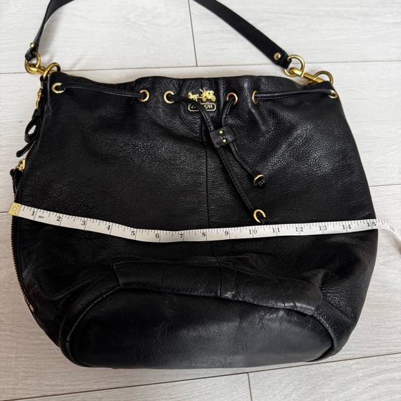 Coach Madison F1120-17016 Pebbled Leather Hobo Drawstring Bucket Purse Bag - Picture 9 of 13